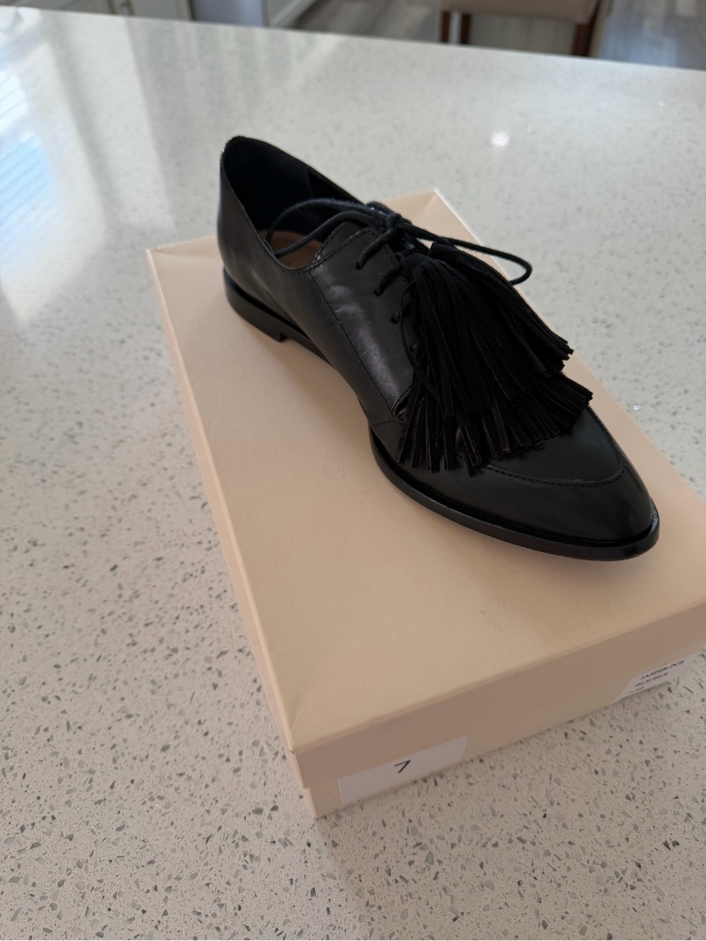 Loeffler Randall Black Leather Tassel Derby